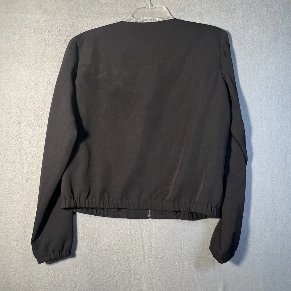 Crosby‎ Women's Black Full Zip Bomber Jacket Cropped Lightweight Size M